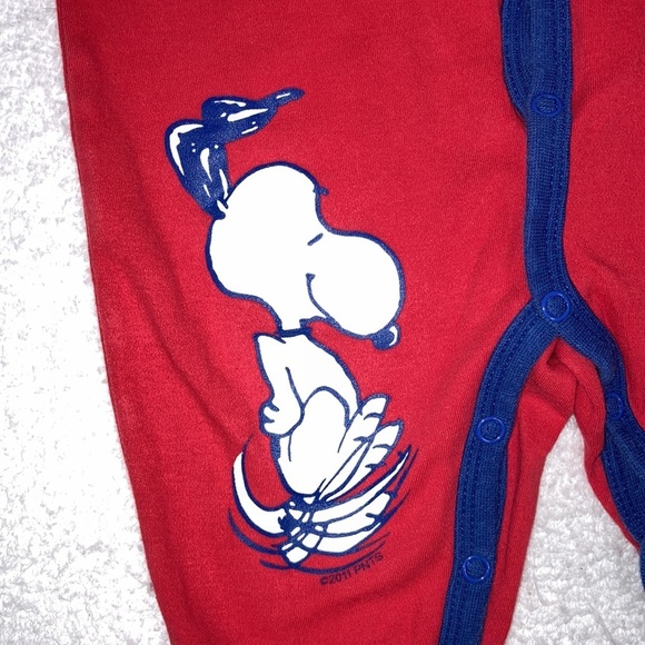 Vintage snoopy 6m red blue snap sleeper - Picture 3 of 8